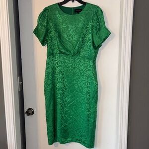Saloni Green Midi Dress-Flawed